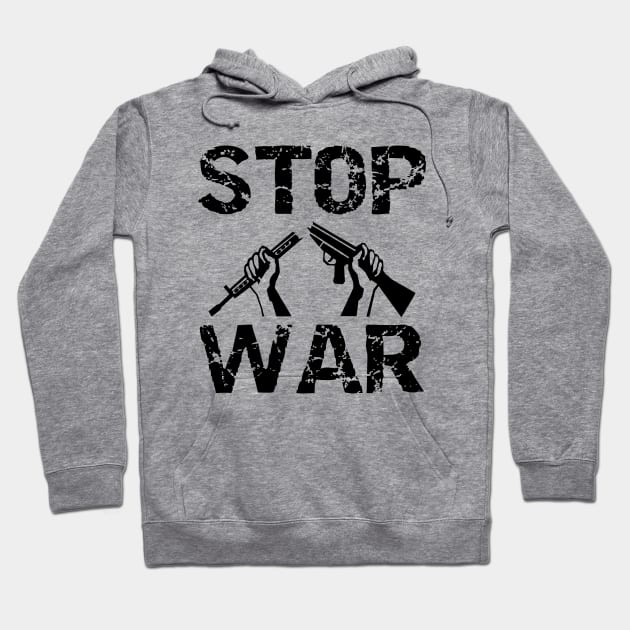 Stop War Broken Gun - Black Design for Peace Loving People Hoodie by DefyTee